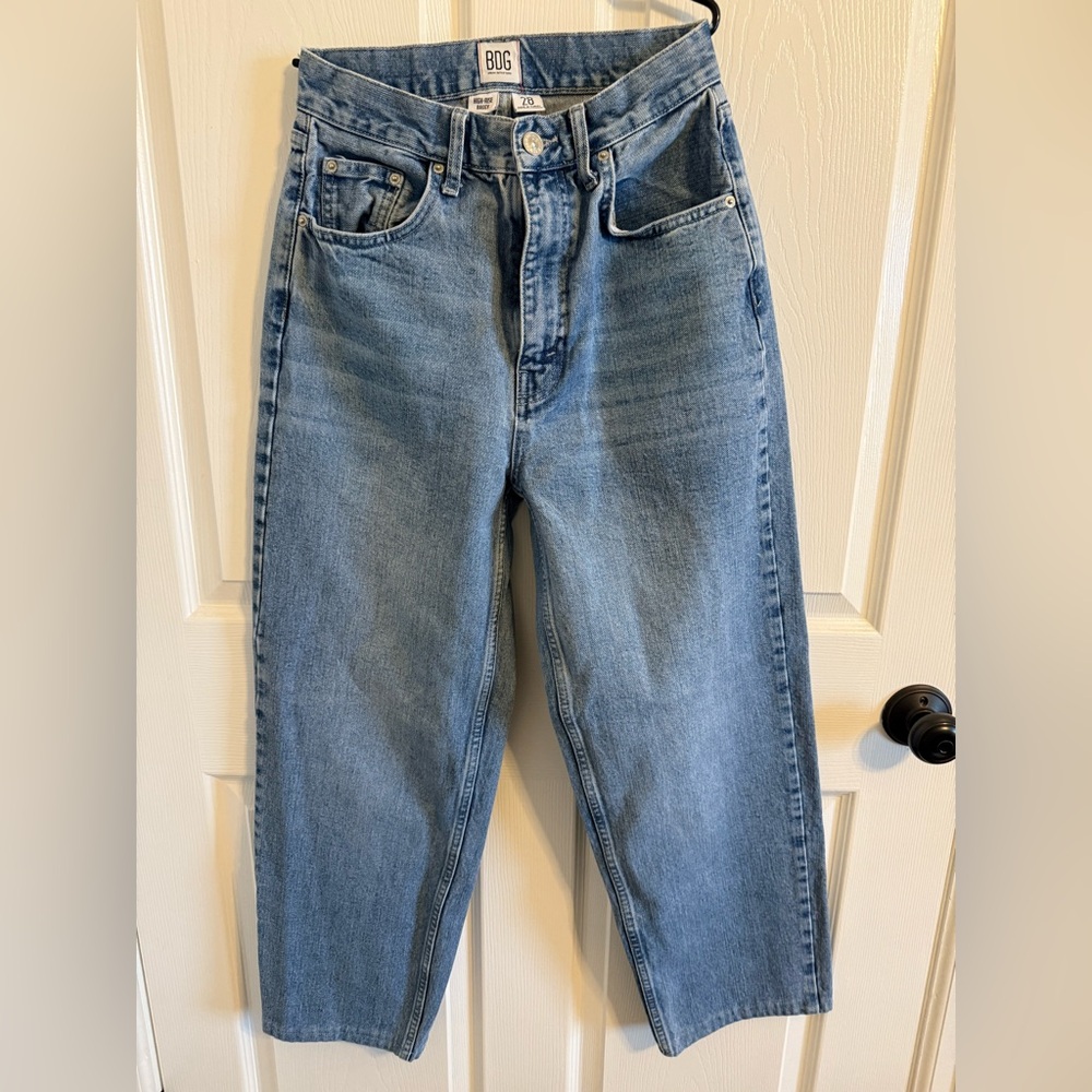 BDG Blue Straight Leg Jeans High-Waisted